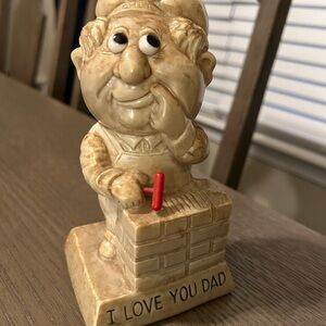 Vintage 1971 I love you dad resin statue